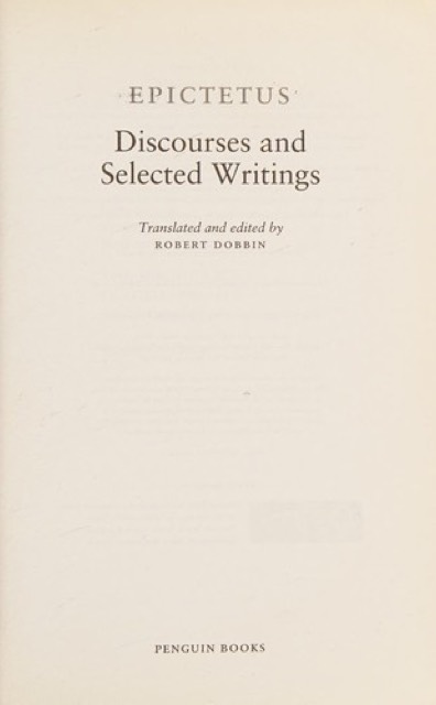 Discourses and Selected Writings by Epictetus — book cover